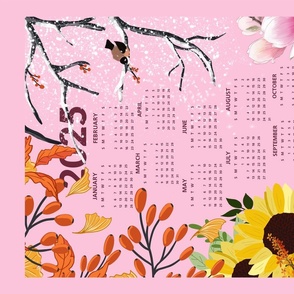 2023 Calendar Wall Hanging - 2023 Flower Jar by kathrinlegg - Folk Floral Hand good Painted Printed Tea Towel with Wooden Hanger by Spoonflower